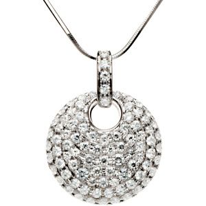 Created Moissanite Pave' Pendant or Necklace