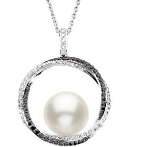 Black & White Diamond South Sea Pearl Necklace