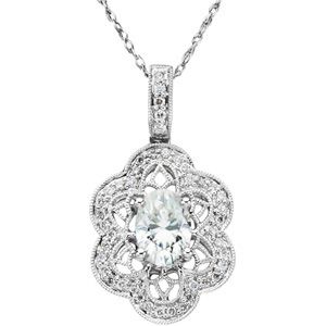 Created Moissanite and Diamond Necklace