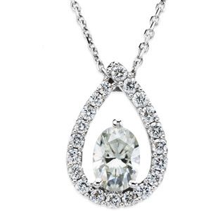 Created Moissanite and Diamond Necklace