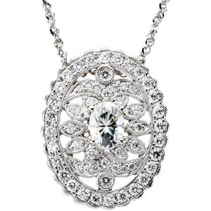 Created Moissanite and Diamond Necklace