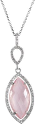 Halo-Style Marquise Shaped Drop Pendant or Necklace