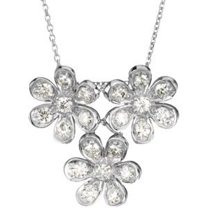 Created Moissanite Flower Necklace