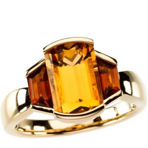 Genuine Citrine & Madeira Citrine Ring