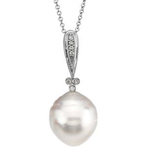 South Sea Cultured Pearl & Diamond Necklace