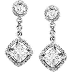 Created Moissanite & Diamond or Semi-Mount Earrings