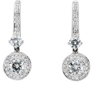 Created Moissanite and Diamond Earrings