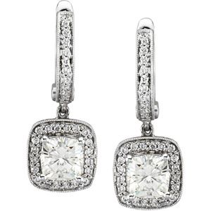 Diamond Semi-mount Earrings for Antique Cushion Stones
