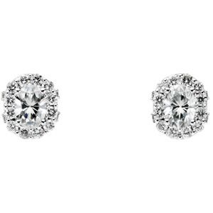 Created Moissanite and Diamond Earrings