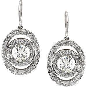 Created Moissanite and Diamond Earrings