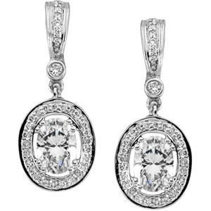 Created Moissanite and Diamond Earrings