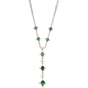 Genuine Tsavorite & Diamond Necklace