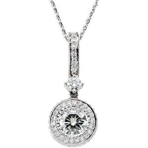 Created Moissanite and Diamond Necklace