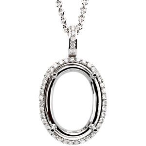 Diamond Semi-mount Pendant & Chain