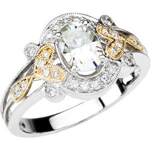 Created Moissanite & Diamond <br>or Semi-Mount Ring</br>