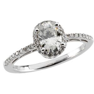 Created Moissanite and Diamond Ring