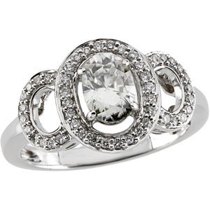 Created Moissanite and Diamond Ring