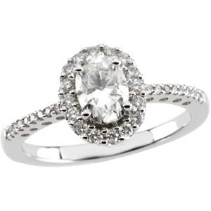 Created Moissanite and Diamond Ring