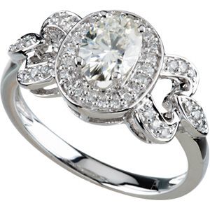 Created Moissanite and Diamond Ring