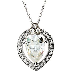 Created Moissanite and Diamond Necklace