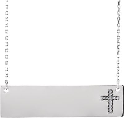 Engravable Cross Necklace 
