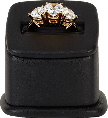 Black Leatherette Small Ring Pedestal Display