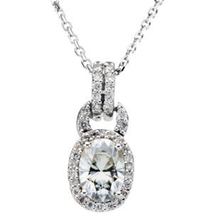 Created Moissanite and Diamond Necklace