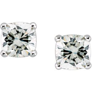 Created Moissanite Antique Square Earrings