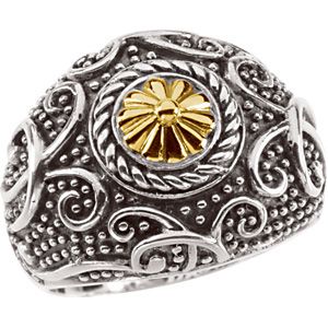 Sterling Silver & 14kt Yellow Gold Ring