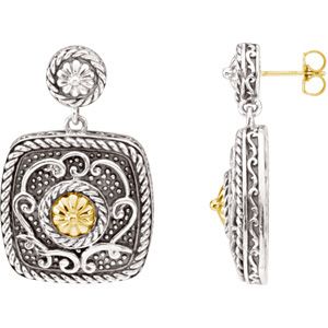 Sterling Silver & 14kt Yellow Gold Earrings