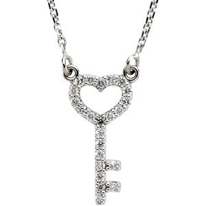 1/8 ct tw Diamond Skeleton Key Necklace