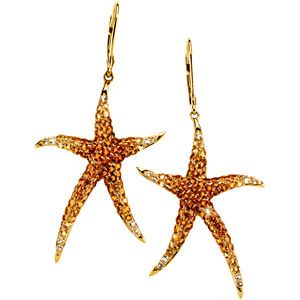 Multicolor Gemstone Starfish Earrings