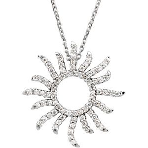 3/8 ct tw Diamond Sun Necklace