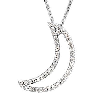 1/5 ct tw Diamond Moon Necklace