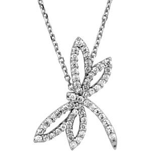 1/3 ct tw Diamond Dragonfly Necklace