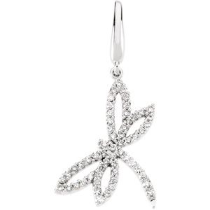 1/3 ct tw Diamond Dragonfly Charm
