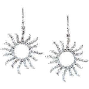 3/4 ct tw Diamond Sun Earrings