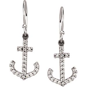 1/5 ct tw Diamond Anchor Earrings