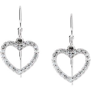 1/5 ct tw Diamond Heart Earrings