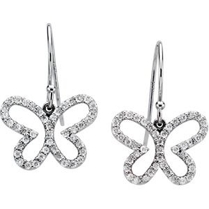 3/8 ct tw Diamond Butterfly Earrings
