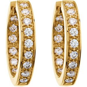 3/4 ct tw Diamond Hoop Earrings