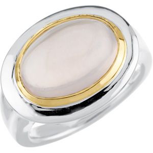 Genuine Cabochon Rose Quartz Ring