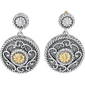 Sterling Silver & 14kt Yellow Gold Earrings