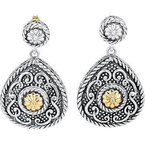 Sterling Silver & 14kt Yellow Gold Earrings