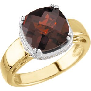 Genuine Mozambique Garnet & Diamond Ring