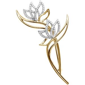 5/8 ct tw Two Tone Diamond Brooch