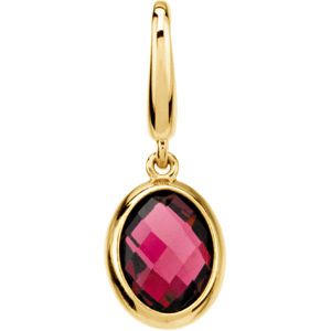 Genuine Rhodolite Garnet Charm
