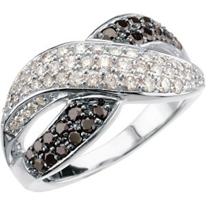 1 ct tw Black & White Diamond Ring