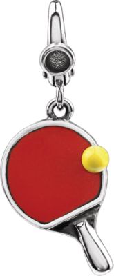 Enamel Ping Pong Paddle & Ball Charm