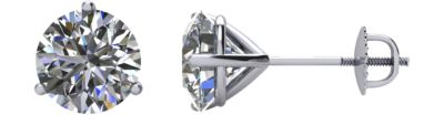 SI₁-SI₃ G-H Diamond Threaded Post Stud Earrings 